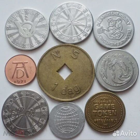 Жетоны. набор 9 штук одним лотом