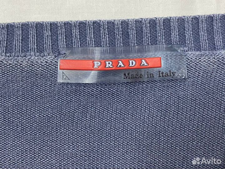 Джемпер Prada faded cotton jumper, made in Italy