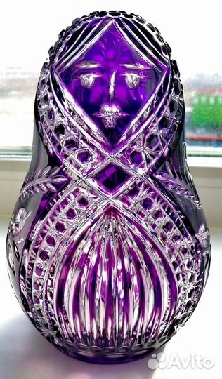 Винтажная ваза Матрешка. Двухцветный хрусталь