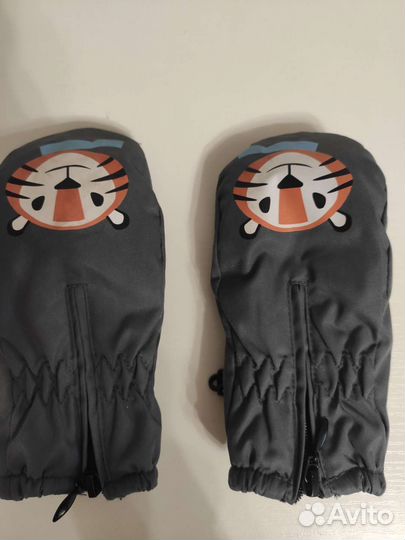 Варежки с флисовым подкладом на 3 года