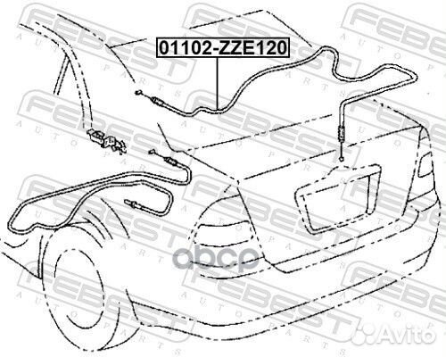 Трос открывания замка крышки багажника;toyota C