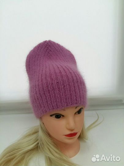 Шапка бини из пуха норки снуд бактус