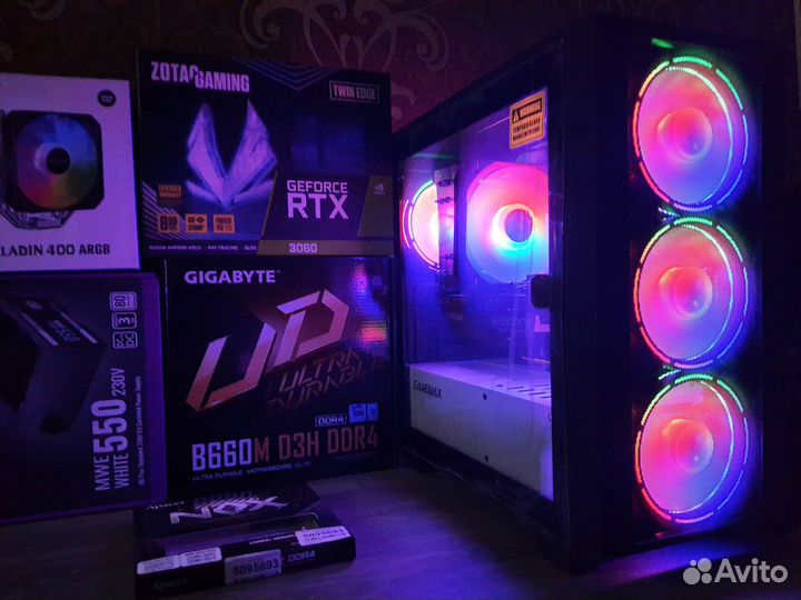 Новый Пк Game Max Aero Core i5 12400F+RTX 3060 12G