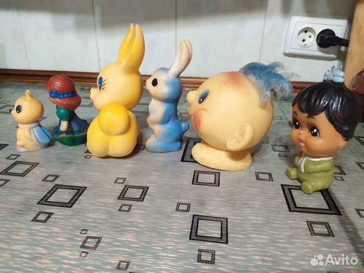 Детские игрушки СССР резиновые разные лошади овцы