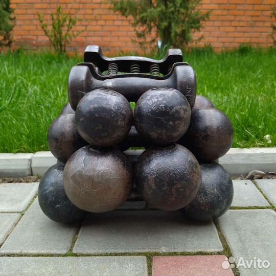 Гантели разборные 7 и 13 кг, гиря 24 кг