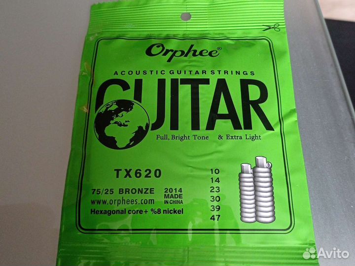 Струны для акустической гитары 10 orphee tx-620