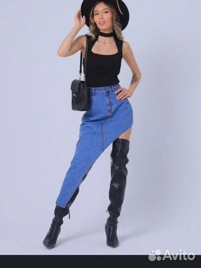 Джинсовая юбка 44