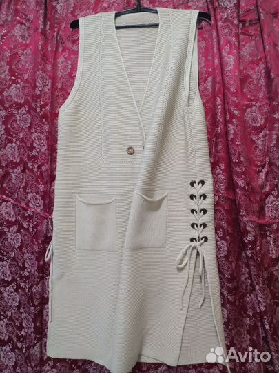 Жилет новый женский длинный, размер 50-52