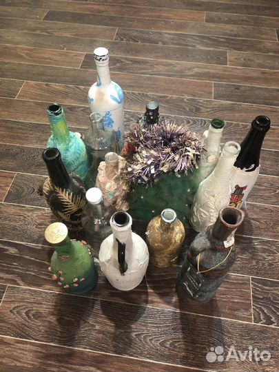 Декорированные бутылки (декупаж)