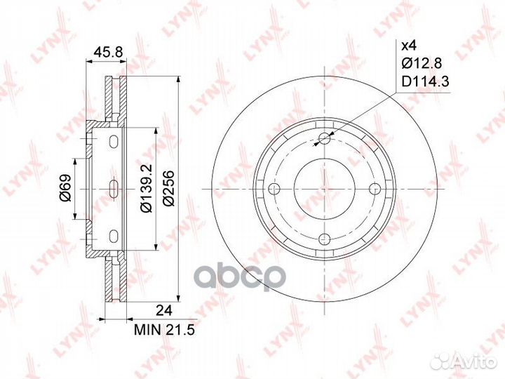 Диск тормозной перед BN1094 lynxauto