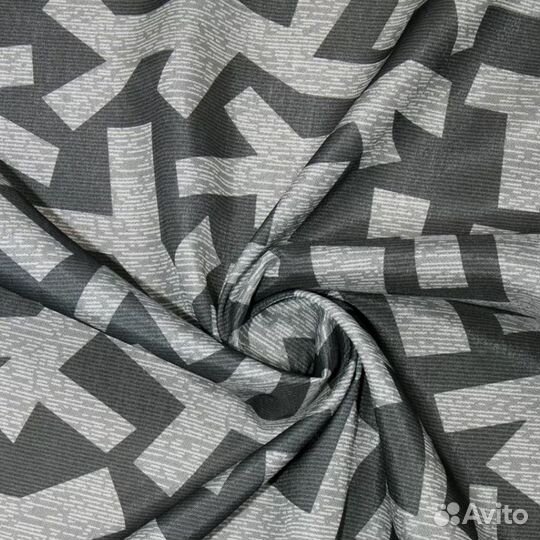 Шторы серые с узорами с тюлью, 300х260 (комплект)