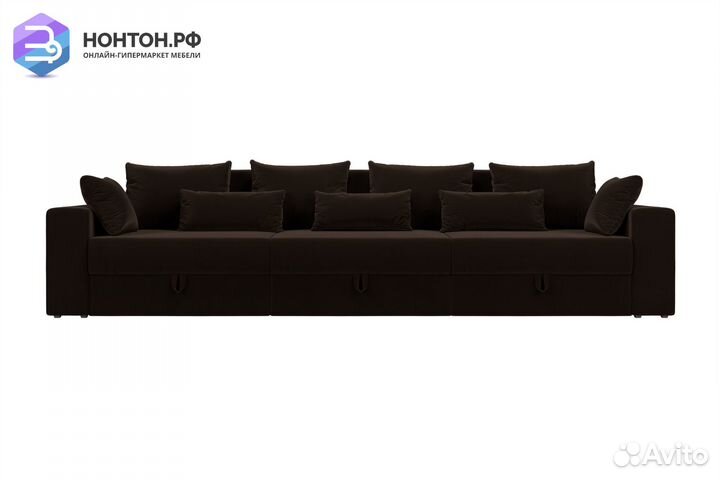 Диван еврокнижка Майами Long микровельвет коричнев