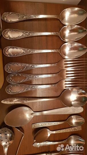 Ложки вилки ножи мельхиор СССР