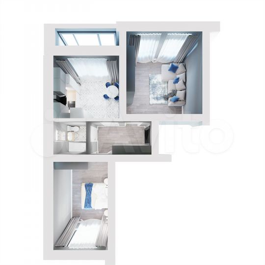 2-к. квартира, 56,3 м², 5/5 эт.