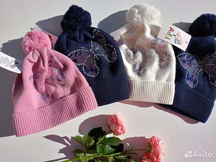 Шапочки для девочек 5-8 лет