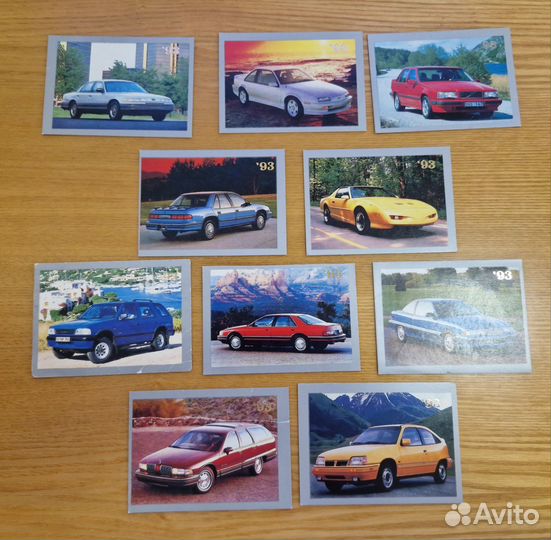 Набор календарей автомобили 1993