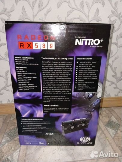 Видеокарта RX 580 4GB Sapphire Nitro+