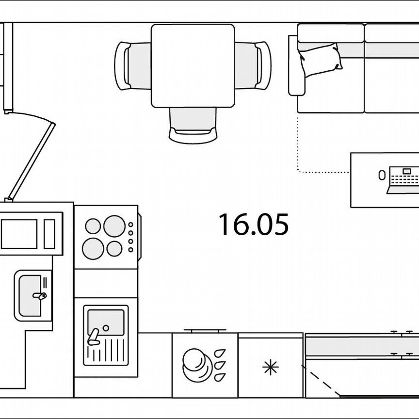 Квартира-студия, 23,4 м², 5/9 эт.