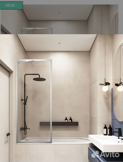 Душевая шторка на ванну неподвижная