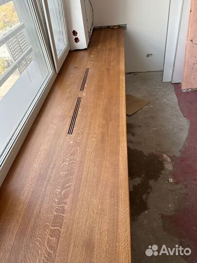 Деревянные подоконники с монтажом