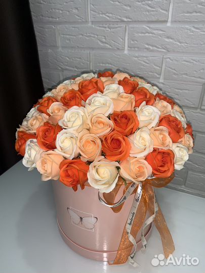 Цветы розы из мыла