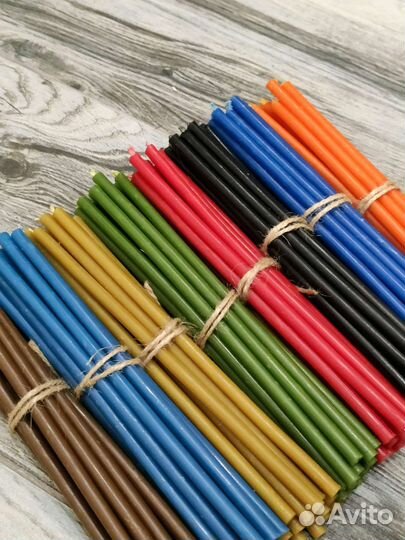 Свечи восковые цветные