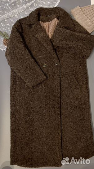Шуба женская тедди чебурашка кокон коричневая