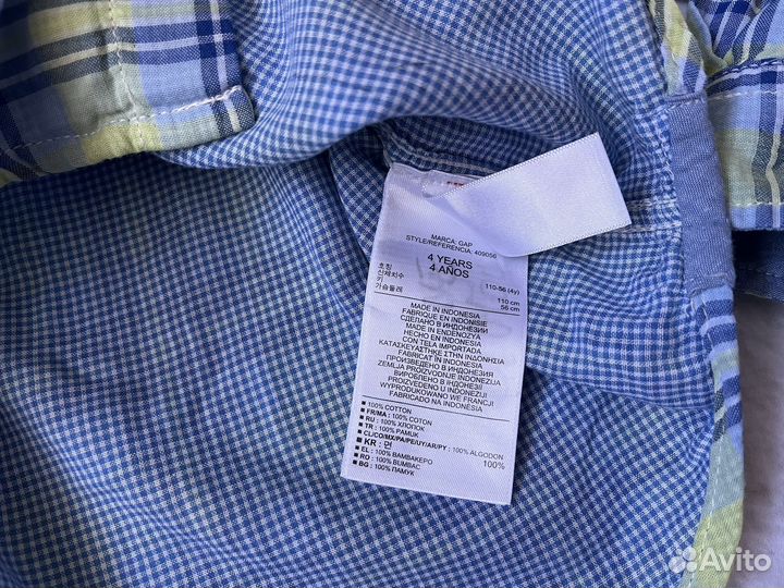 Рубашка в клетку gap 110 рост