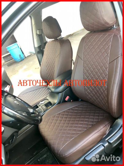 Чехлы Автопилот Kia Sorento 2 из экокожи шоколадны