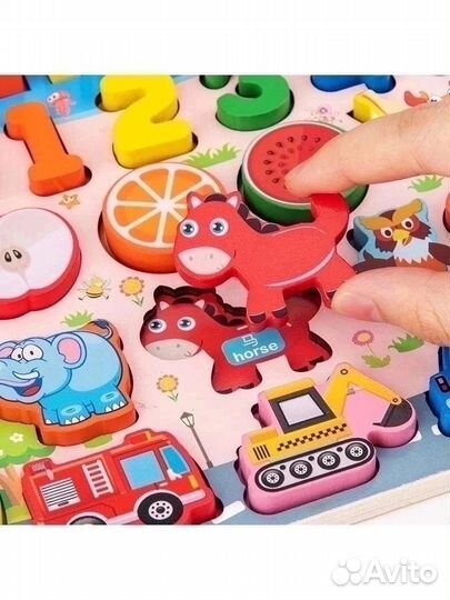 Магнитная рыбалка сортер деревянный