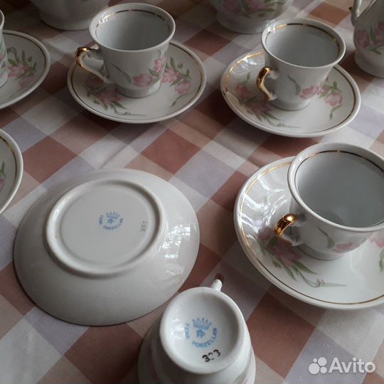 Кофейный сервиз, фарфоровый