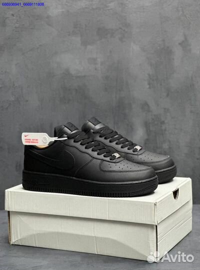 Кроссовки Nike force 1 черные мужские (Арт.62393)