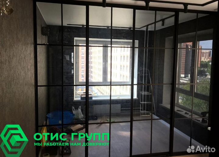 Раздвижные стеклянные перегородки