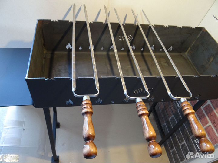 Шампур двойной вилка 500*12*3мм, нержавейка