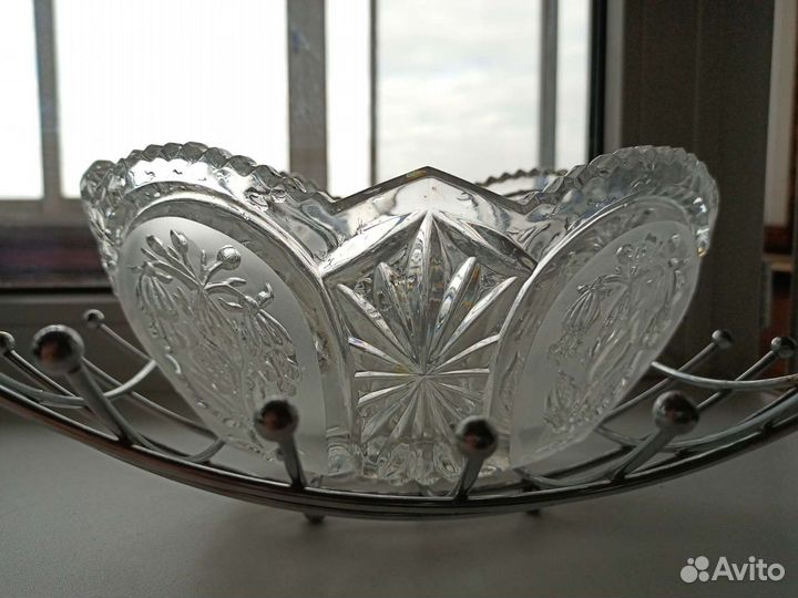 Ваза для фруктов хрусталь СССР