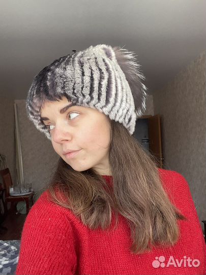 Шапка натуральный мех женская