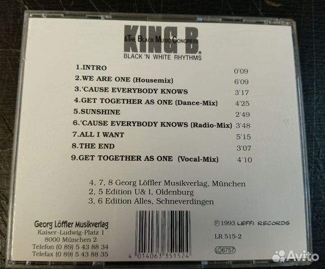 King B. Black 'N White Rhythms CD