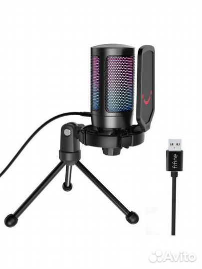 Микрофон fifine A6V с RGB подсветкой