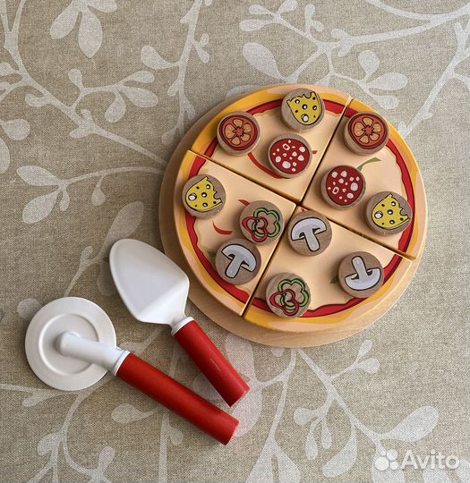 Игрушка пицца деревянная