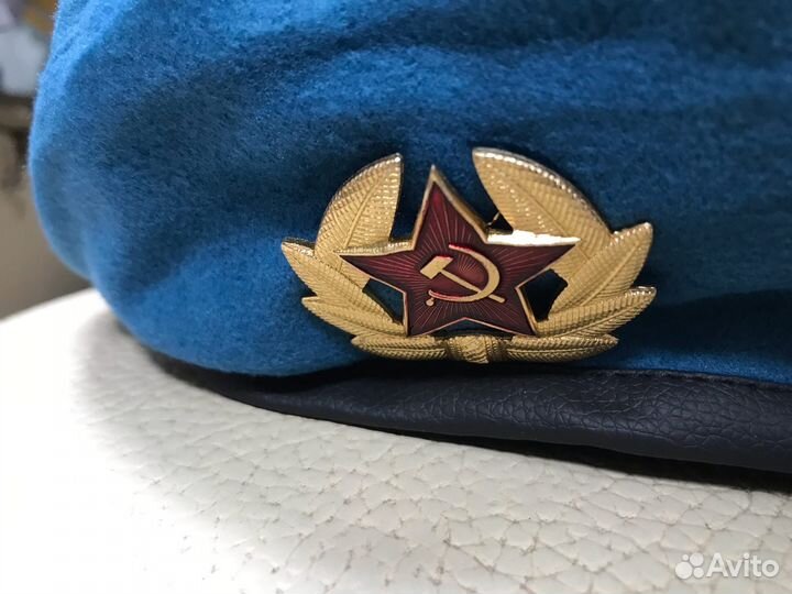 Берет вдв голубой десантника вдв с кокардой