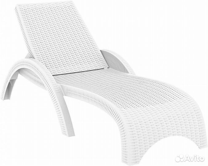 Шезлонг пластиковый GS 1009 (Fiji), белый