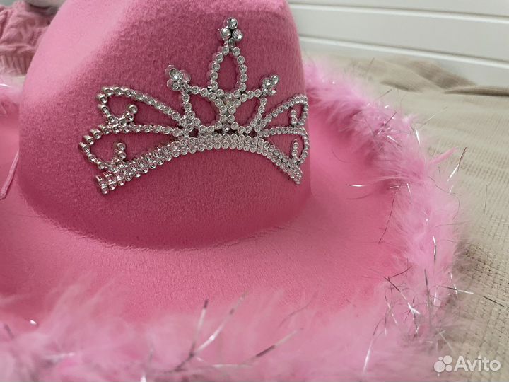 Ковбойская шляпа розовая женская декоративная