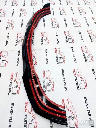 Губа переднего бампера W204 рест черный глянец