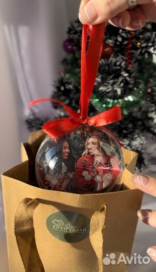 Новогодние ёлочные шары с фото