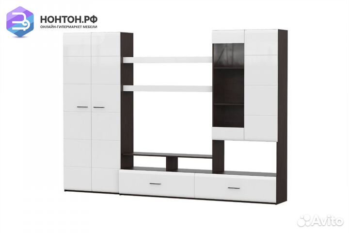 Гостиная Майями дуб венге / белый глянец