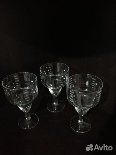 Фужеры стекло СССР алмазная резьба