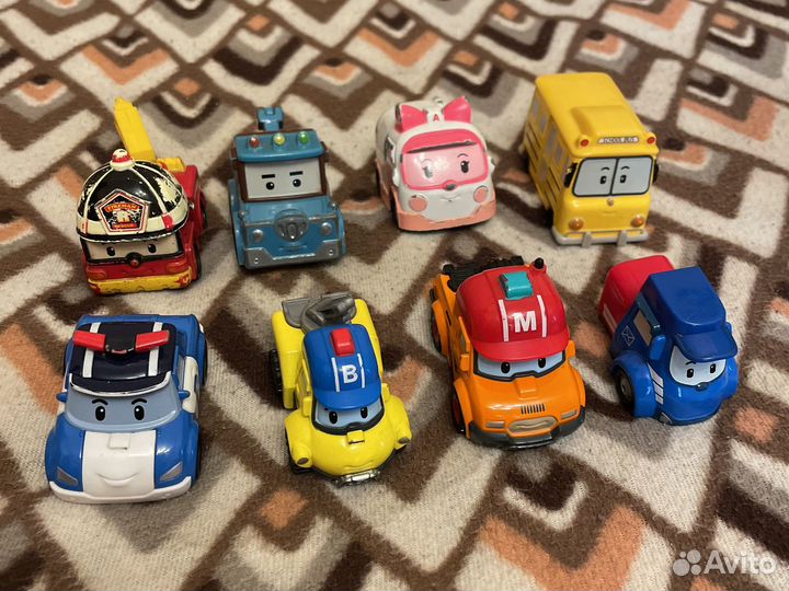 Робокар поли, бокс с машинками