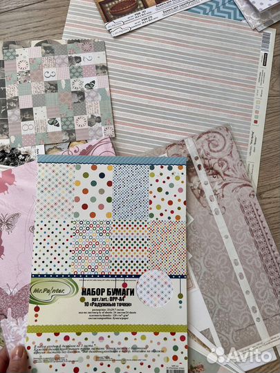 Товары для скрапбукинга бумага / брадс / чип-борд