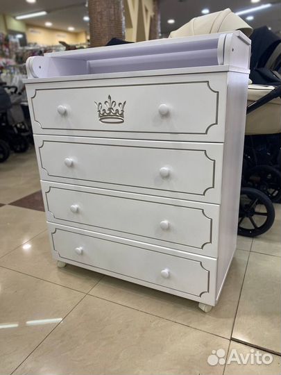 Комод Антел Nicol с пеленальной мдф 800/4 белый