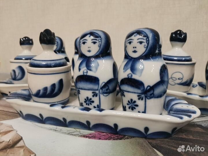 Набор для специй Гжель Матрешки